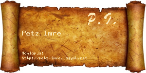 Petz Imre névjegykártya
