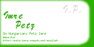 imre petz business card